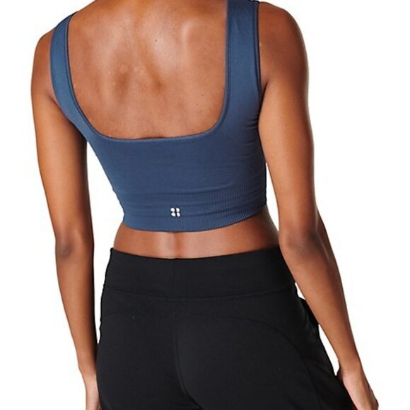 Women's Sweaty Betty Balance Seamless Bra, Size M - Navy Blue Nordic Blue - Picture 8 of 14